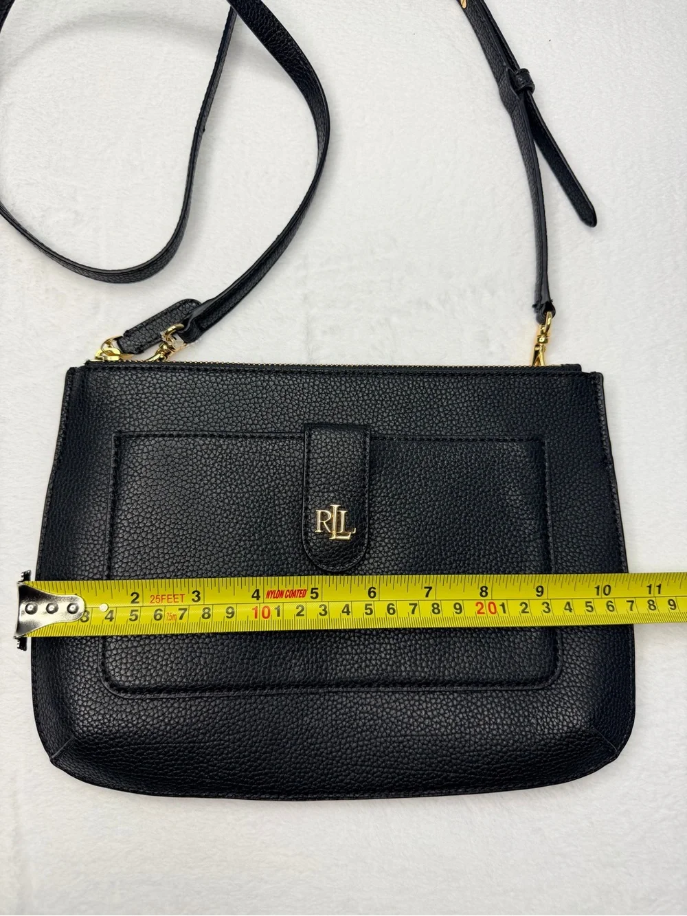 LAUREN Ralph Lauren Pebbled Leather Medium Jamey Crossbody Black One Size - Picture 5 of 6